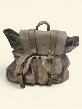 New Spring Large Brown Faux Suede Backpack Boho Utility Pocket Bookbag